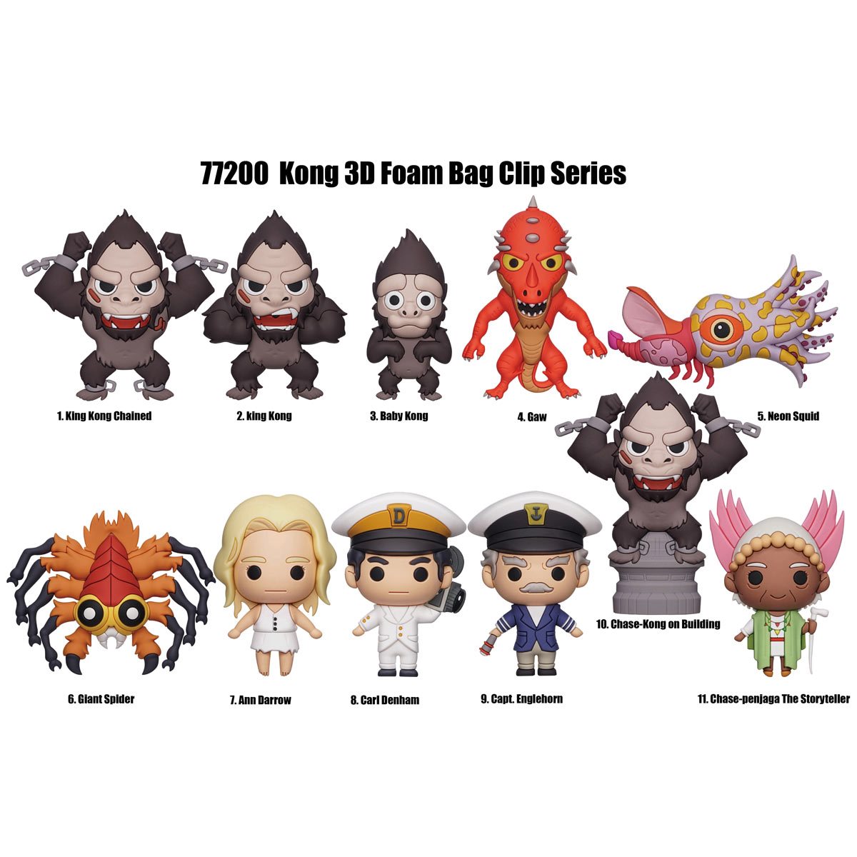 King Kong 3D Foam Bag Clip Display Case of 24