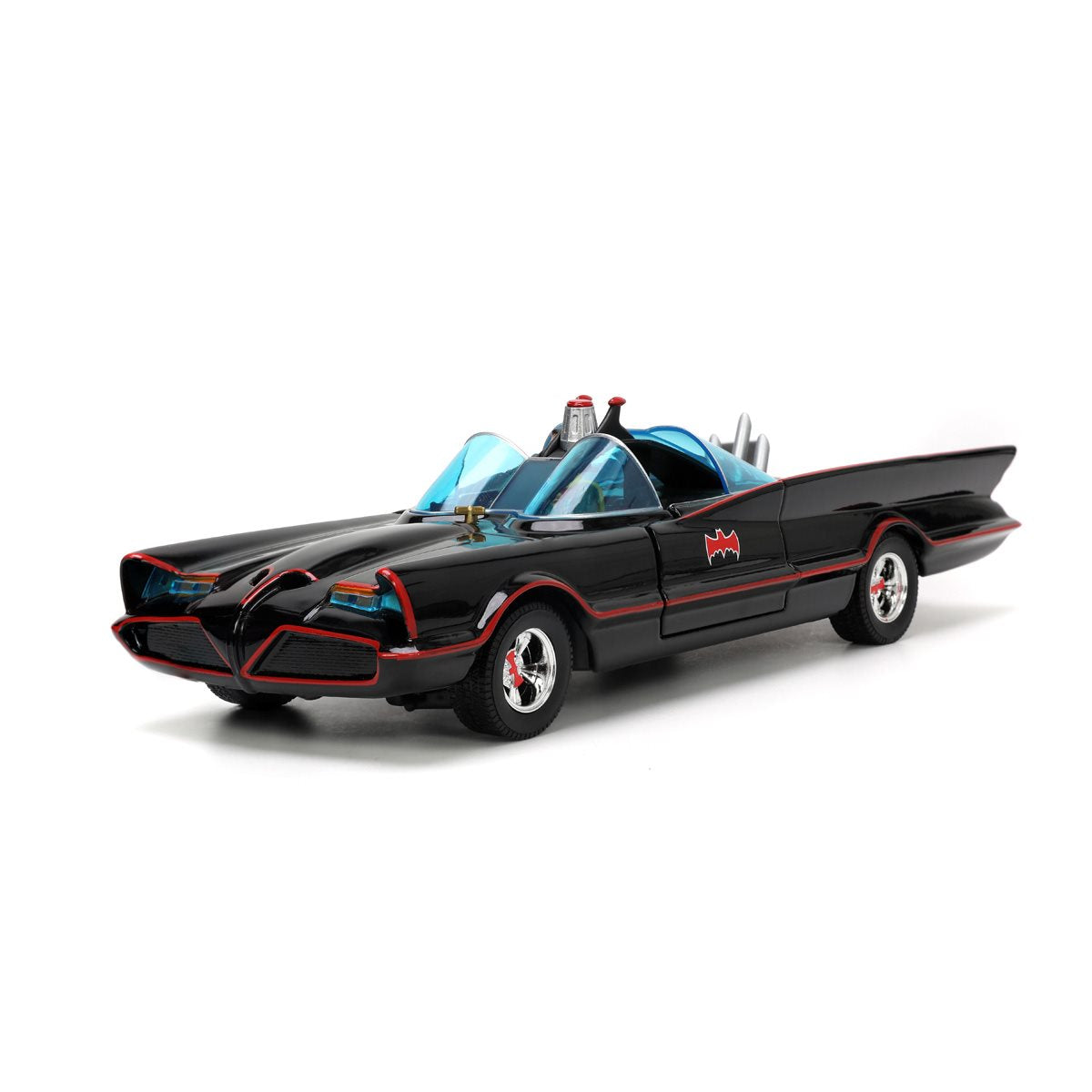Batman 1966 Hollywood Rides Deluxe Batmobile 1:24 Scale Die-Cast Metal Vehicle with 3 Figures