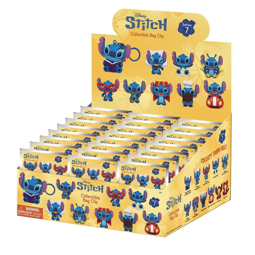 Lilo & Stitch Stitch Series 7 3D Foam Bag Clip Display Case of 24