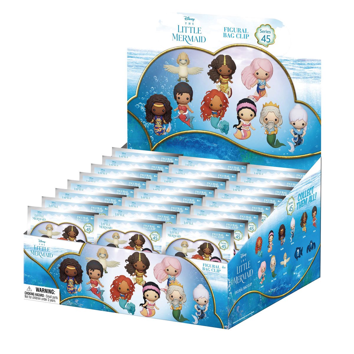 The Little Mermaid Live Action 3D Foam Bag Clip Display Case of 24
