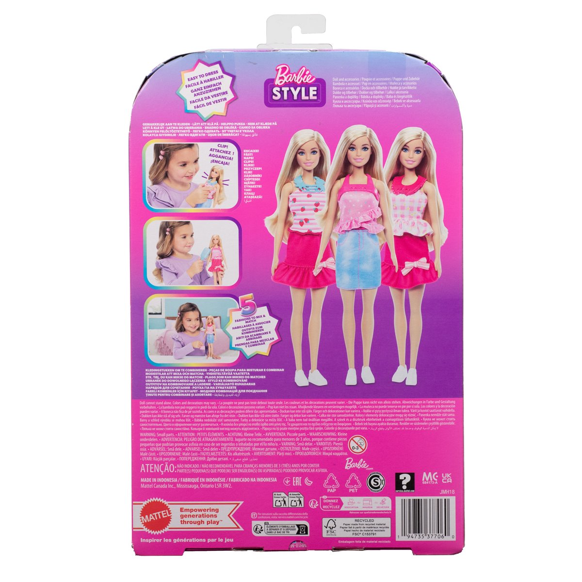 Barbie Easy to Dress Doll & Accessories with Blonde Hair