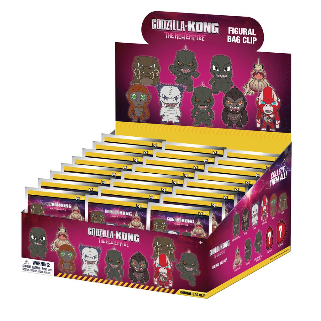 Godzilla x Kong: The New Empire 3D Foam Bag Clip Display Case of 24