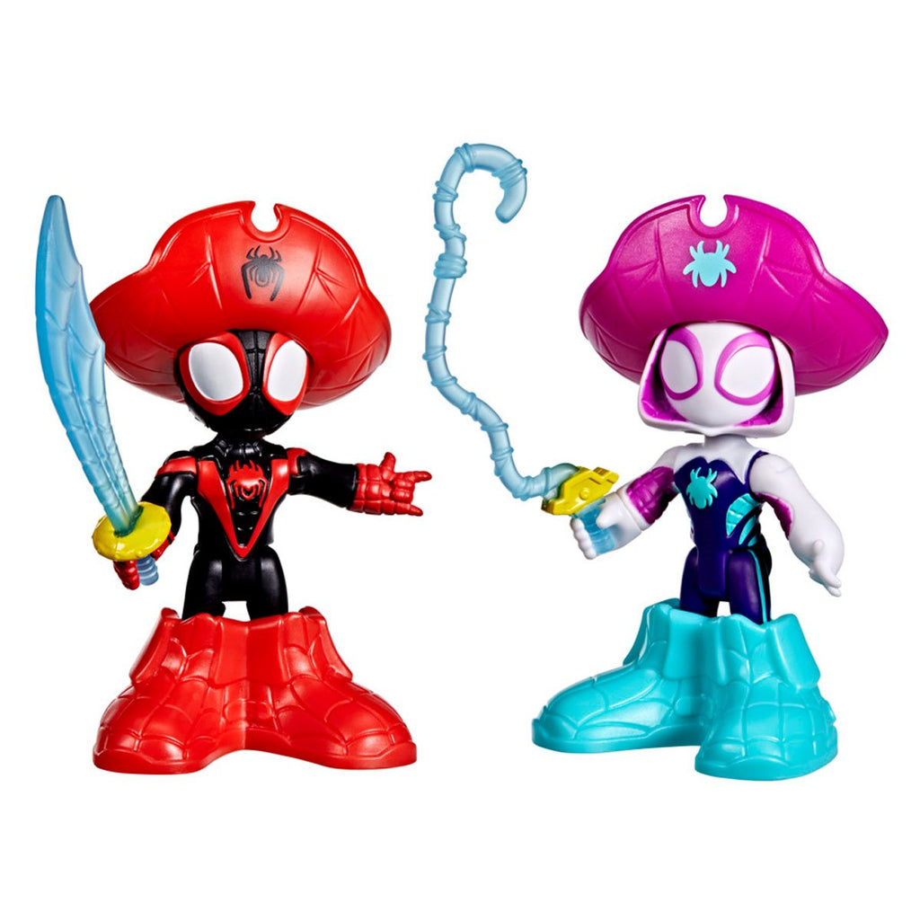 Spidey and his Amazing Friends Water-Webs Pirate Miles Spin Morales & Pirate Ghost-Spider Action Figures