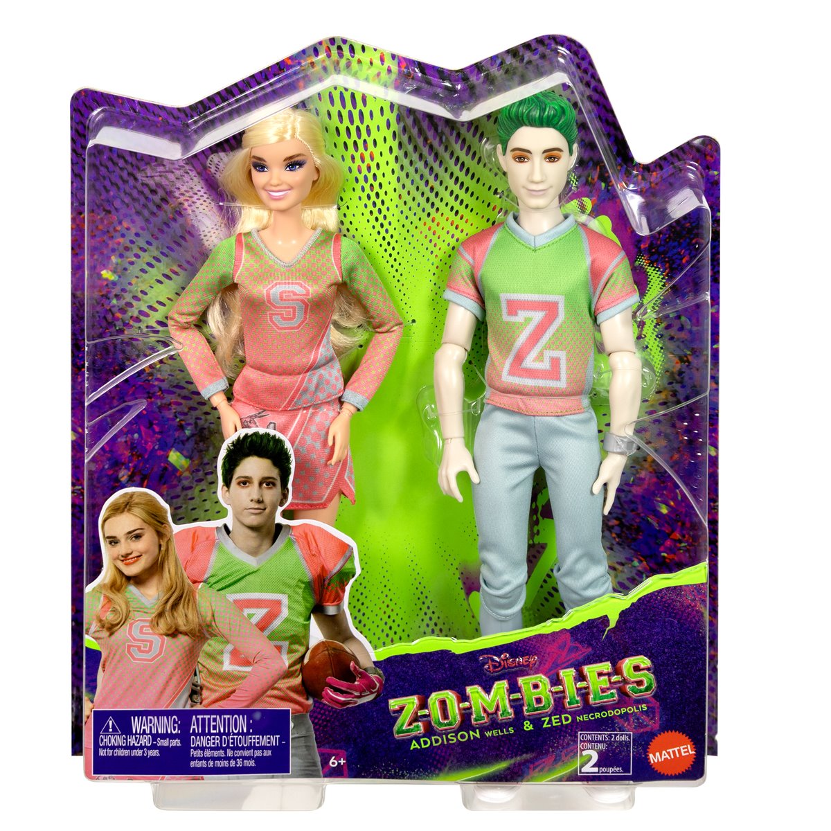 Disney Zombies Addison Wells and Zed Necrodopolis Doll 2-Pack