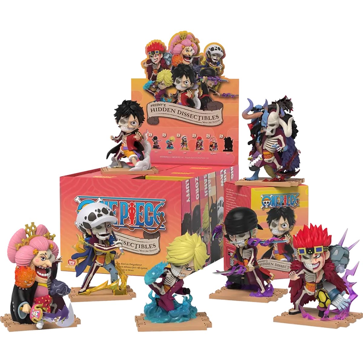 One Piece Series 7 Wano Arc Edition Freeny's Hidden Dissectibles Mini-Figure Display Tray of 6