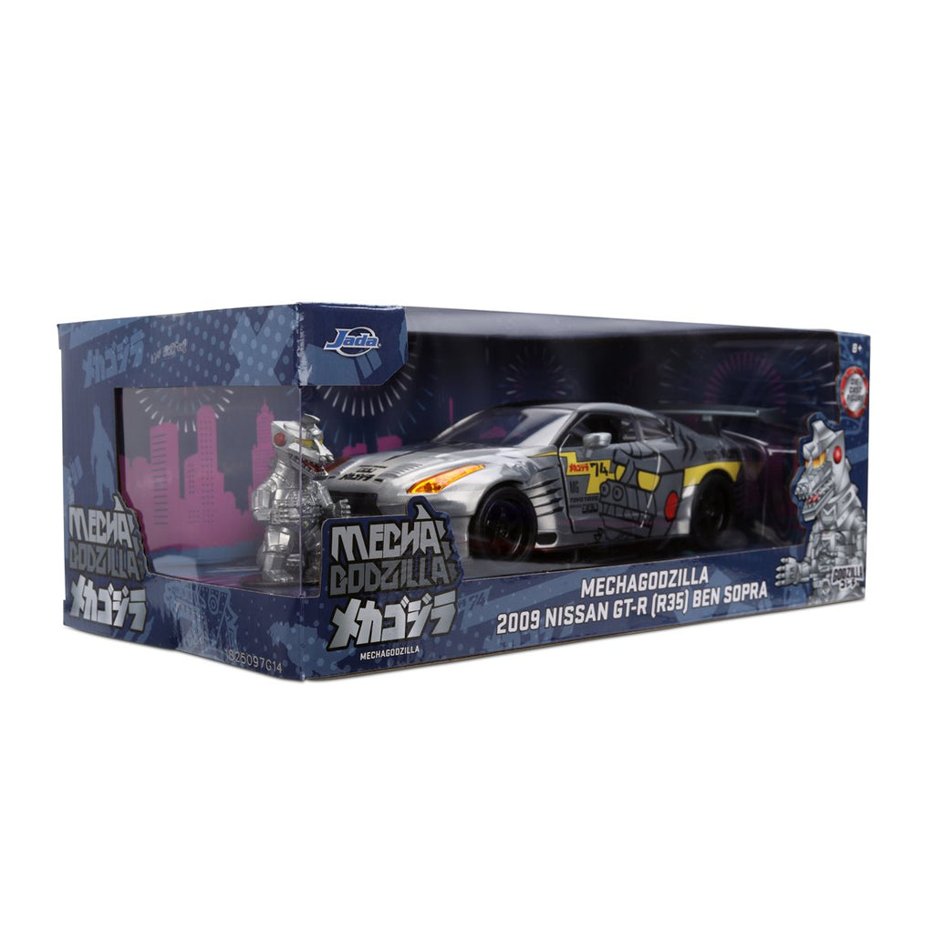 Godzilla 2009 Nissan GT-R R35 Ben Sopra 1:24 Scale Die-Cast Metal Vehicle with Mechagodzilla Figure