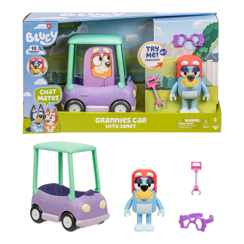 Bluey Chat Mates Janet and Granny Car Figure