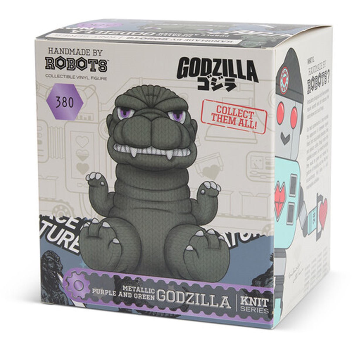 Godzilla #380 Metallic Purple and Green Handmade By Robots Vinyl Figure