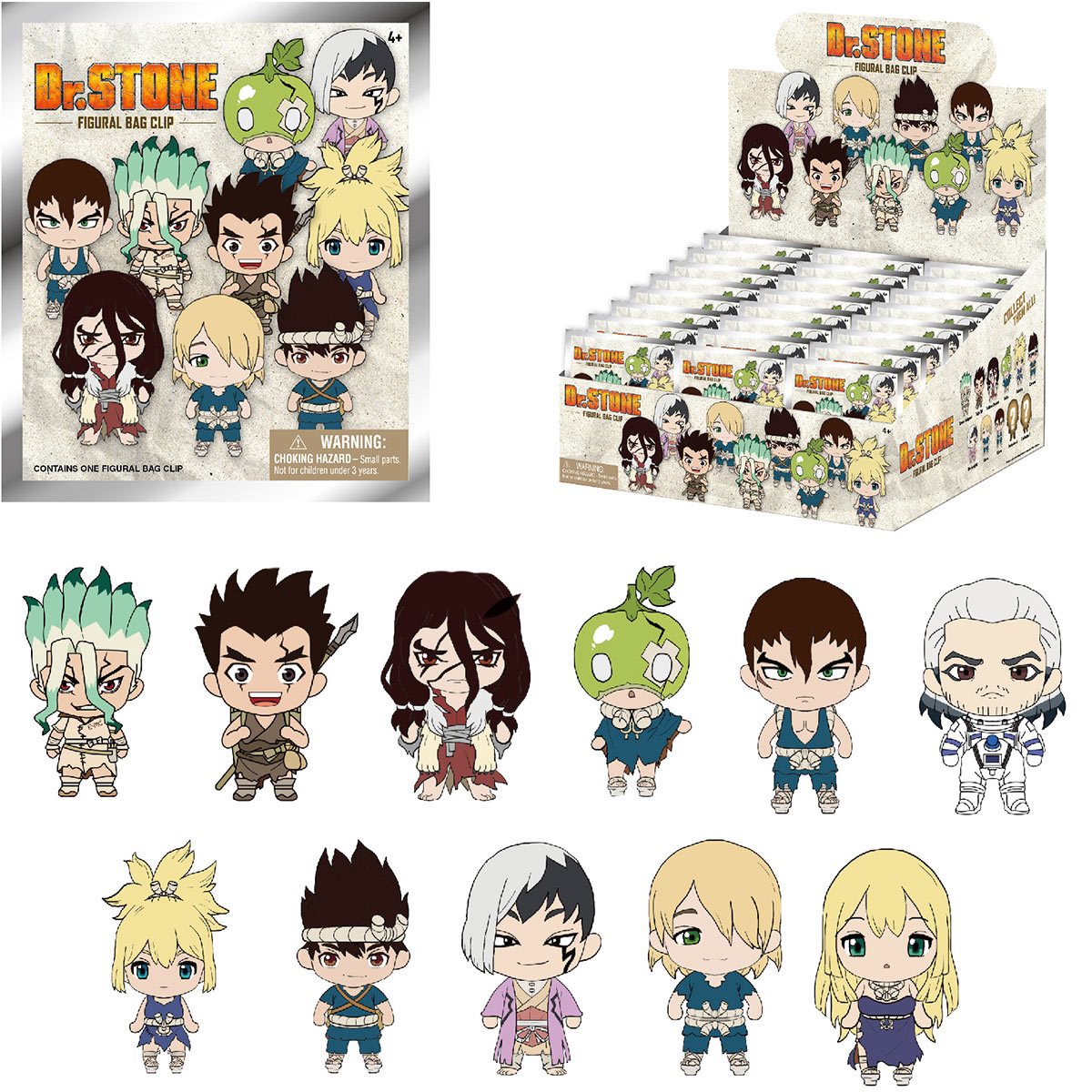 Dr. Stone Series 1 3D Foam Bag Clip Random 6-Pack