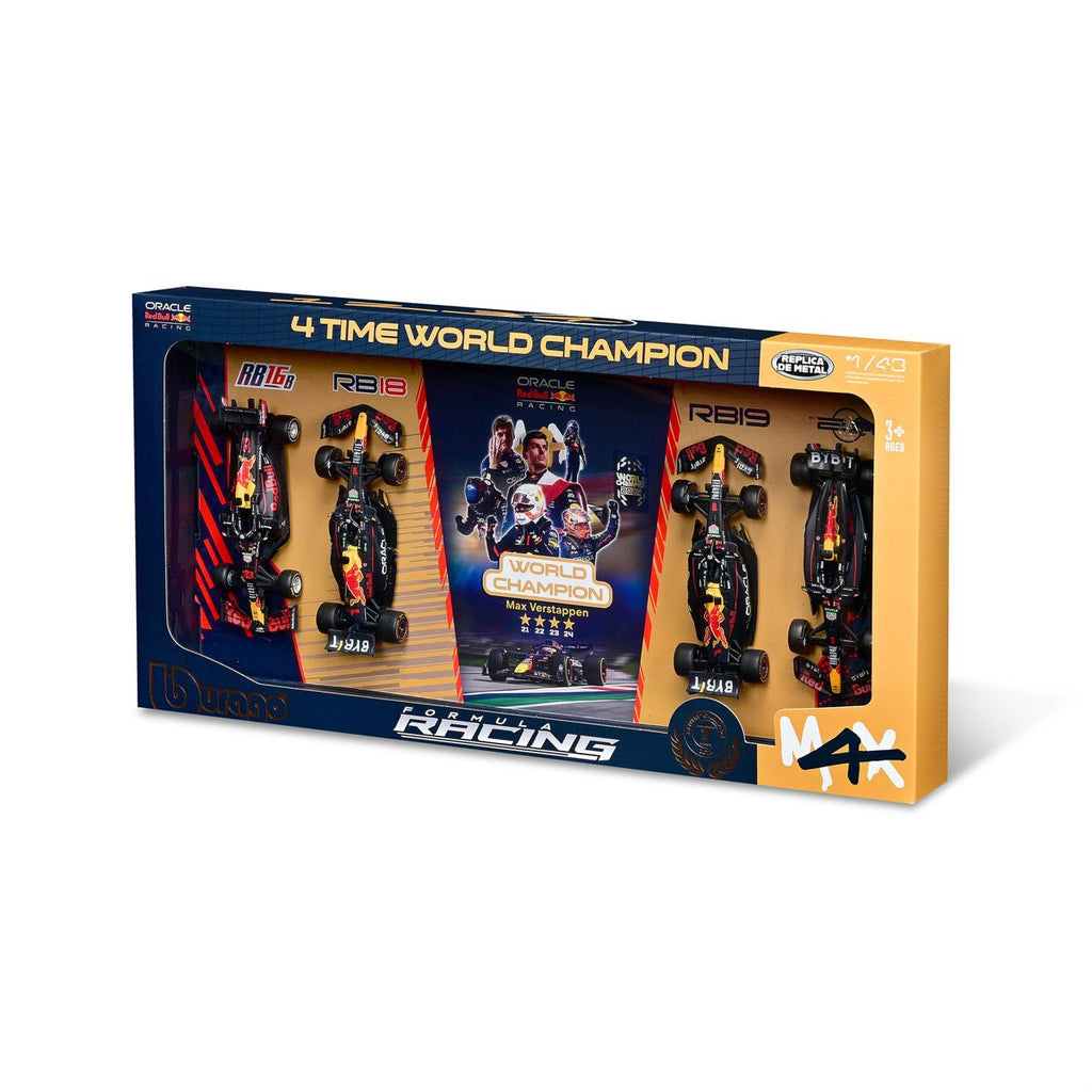 Formula 1 Oracle Red Bull 4-Time World Champion 1:43 Scale Die-Cast Metal Vehicle 4-Pack