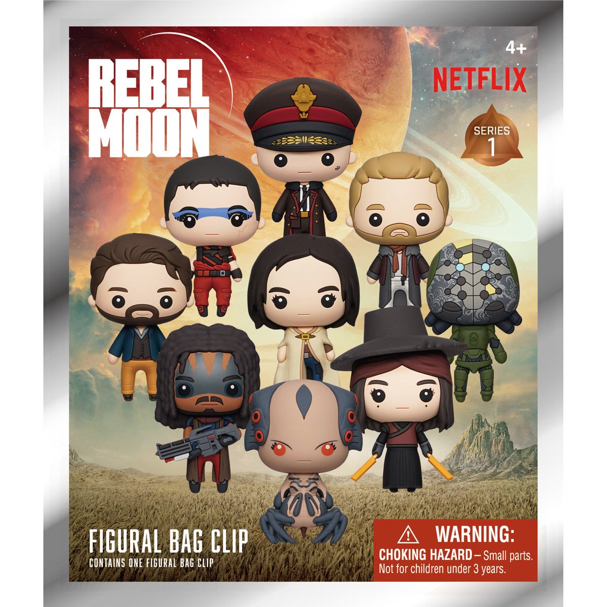 Rebel Moon 3D Foam Bag Clip Display Case of 24