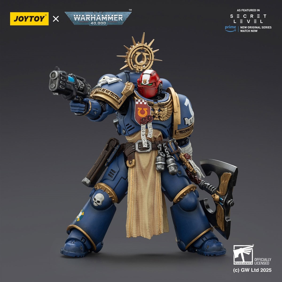 Joy Toy Warhammer 40,000 Ultramarines Metaurus with Power Axe, Stormshield and Plasma Pistol 1:18 Scale Action Figure