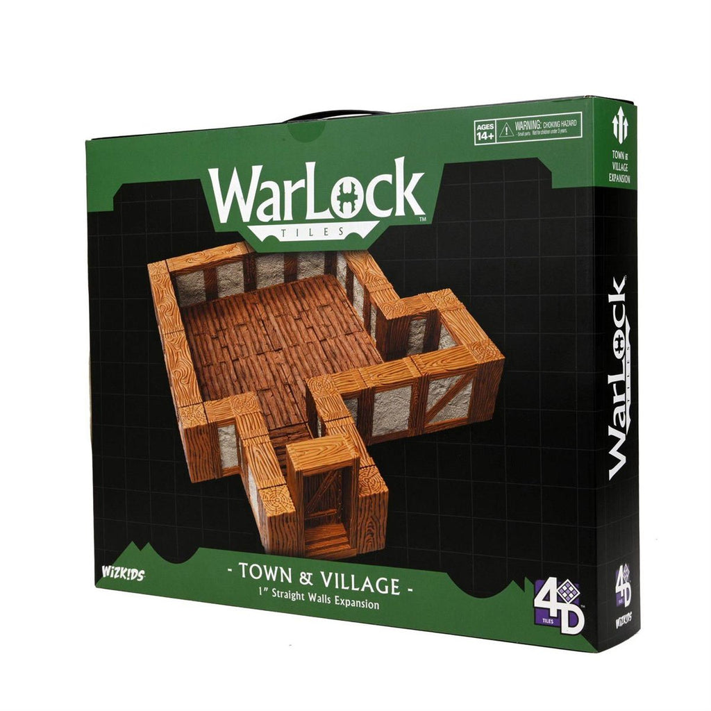 WarLock Tiles Expansion Pack 1-Inch Town and Village Straight Walls Accessory Pack