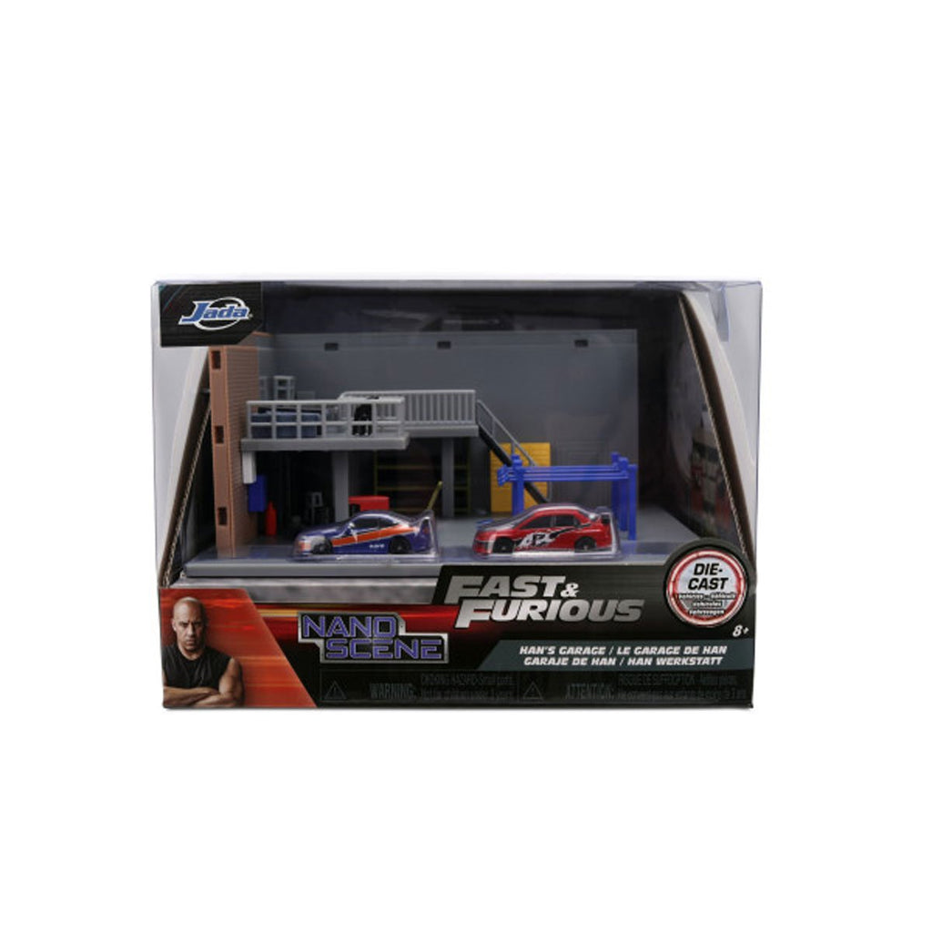 Fast and the Furious Han's Garage Nano Hollywood Rides Nano Scene Diorama with Vehicles