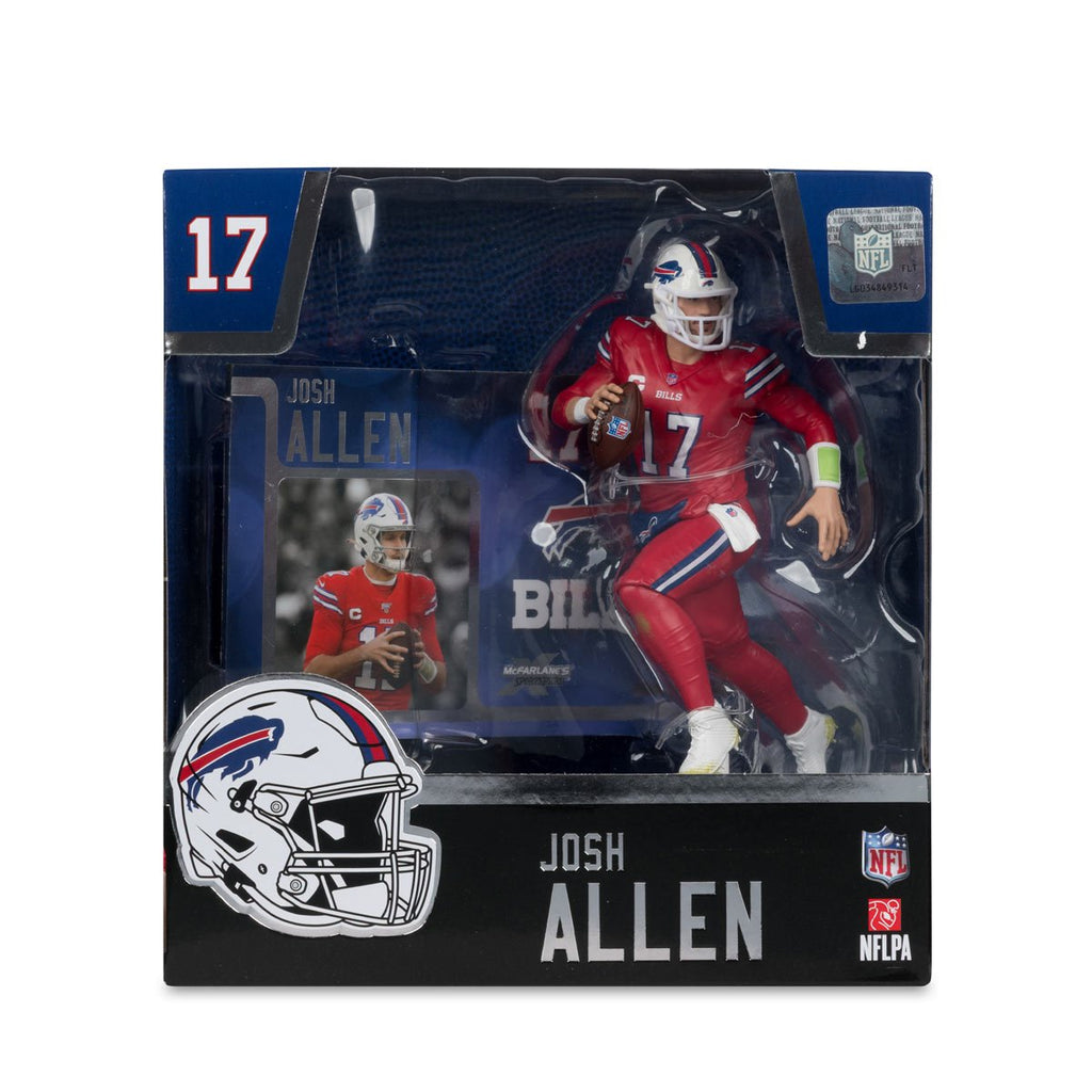 NFL SportsPicks 2025 Buffalo Bills Josh Allen Red Color Rush Jersey 7-Inch Posed Figure