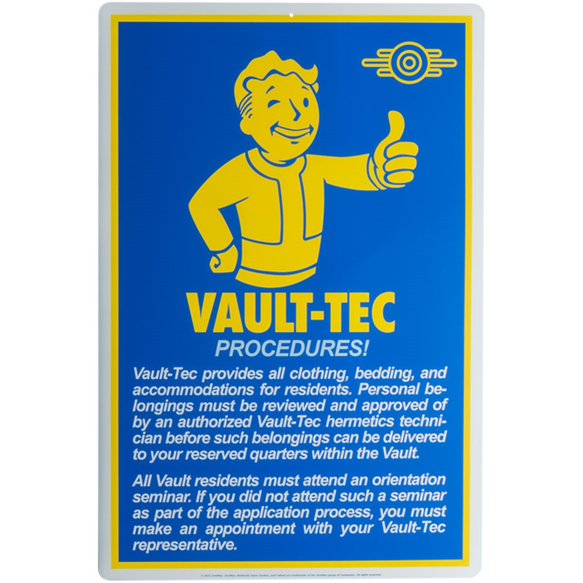 Fallout Procedures Metal Sign