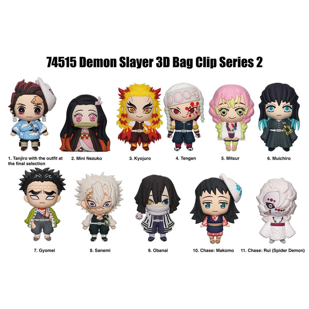Demon Slayer Series 2 3D Foam Bag Clip Random 6-Pack