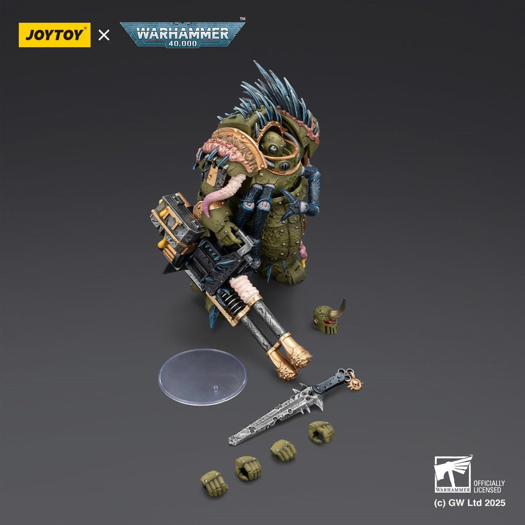 Joy Toy Warhammer 40,000 Death Guard Blightlord Terminator 1 Reaper Autocannon & Bubotic Blades 1:18 Scale Action Figure