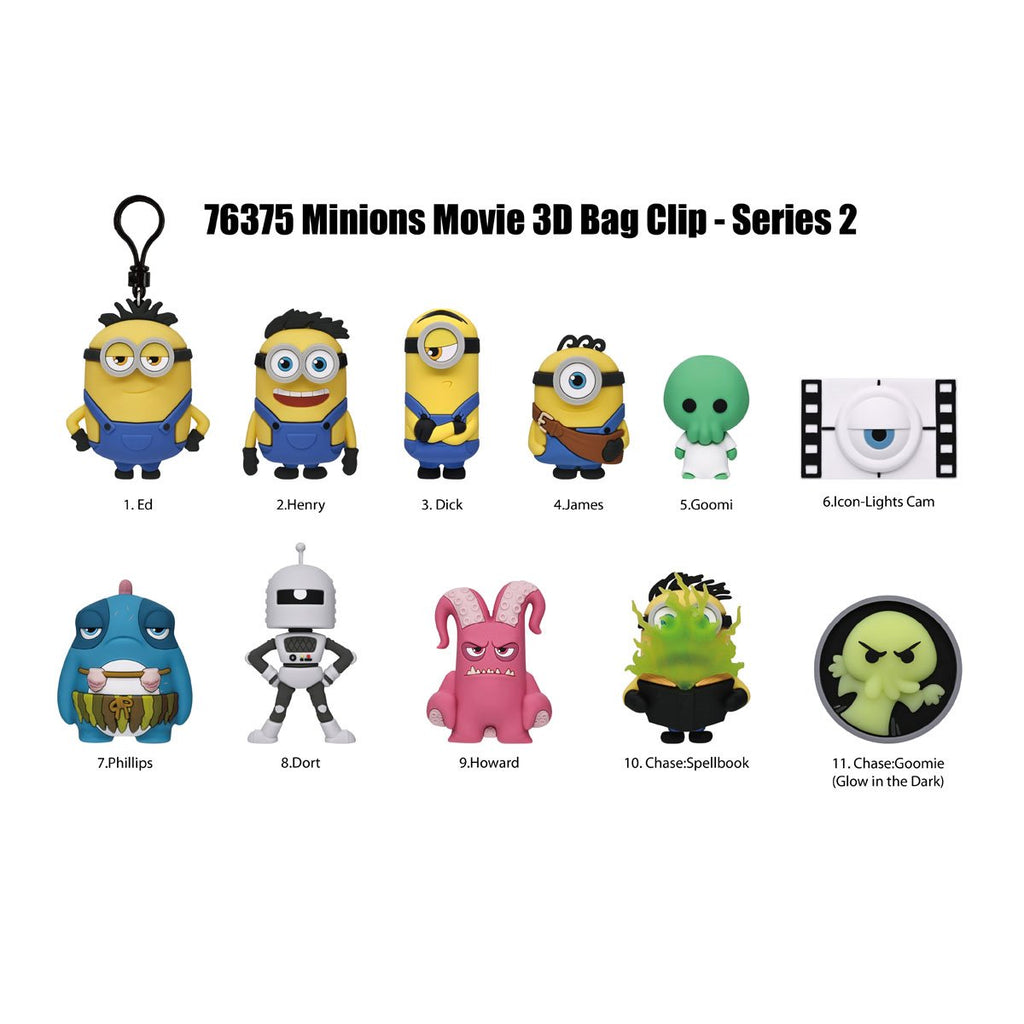Minions & Monsters Series 2 3D Foam Bag Clip Random 6-Pack