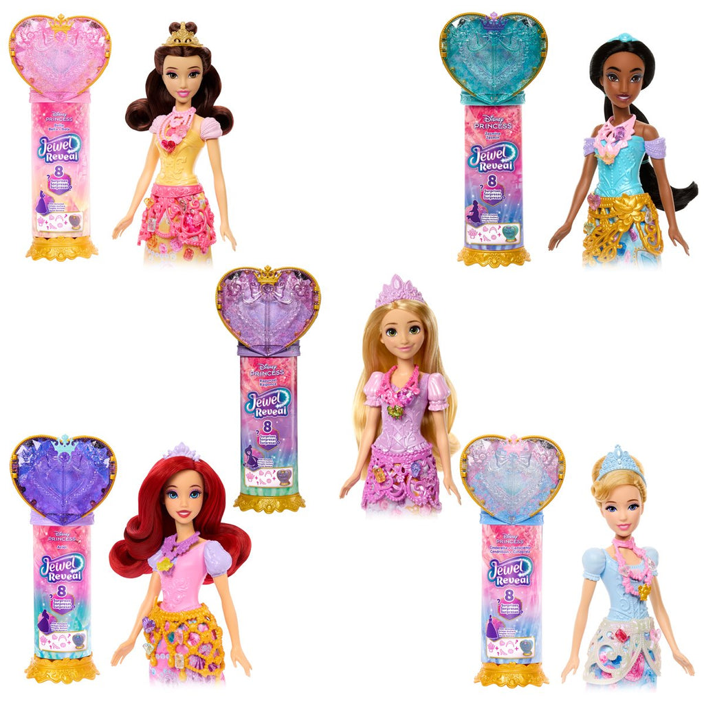 Disney Princess Jewel Reveal Fashion Doll Case of 3