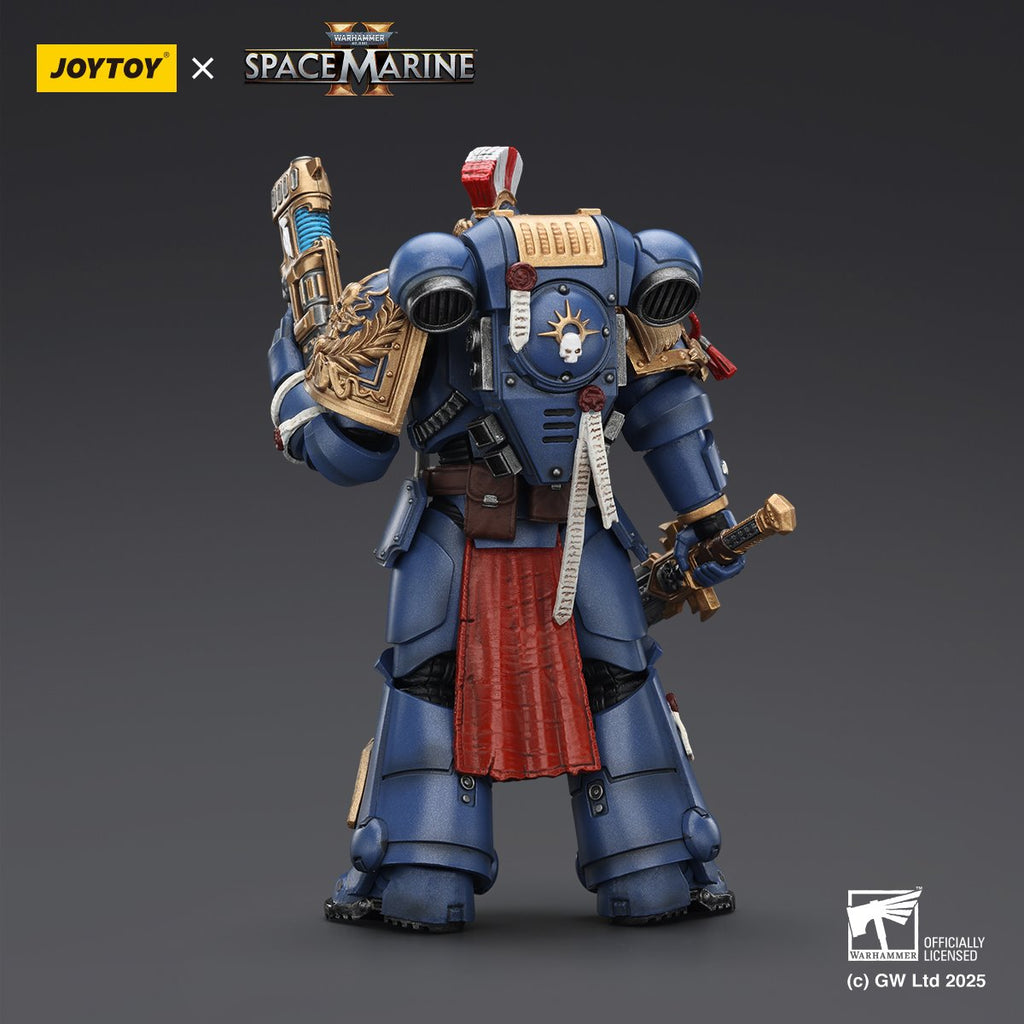 Joy Toy Warhammer Space Marine Ultramarine Relic Primus Armour Plasma Pistol and Combat Blade 1:18 Scale Action Figure