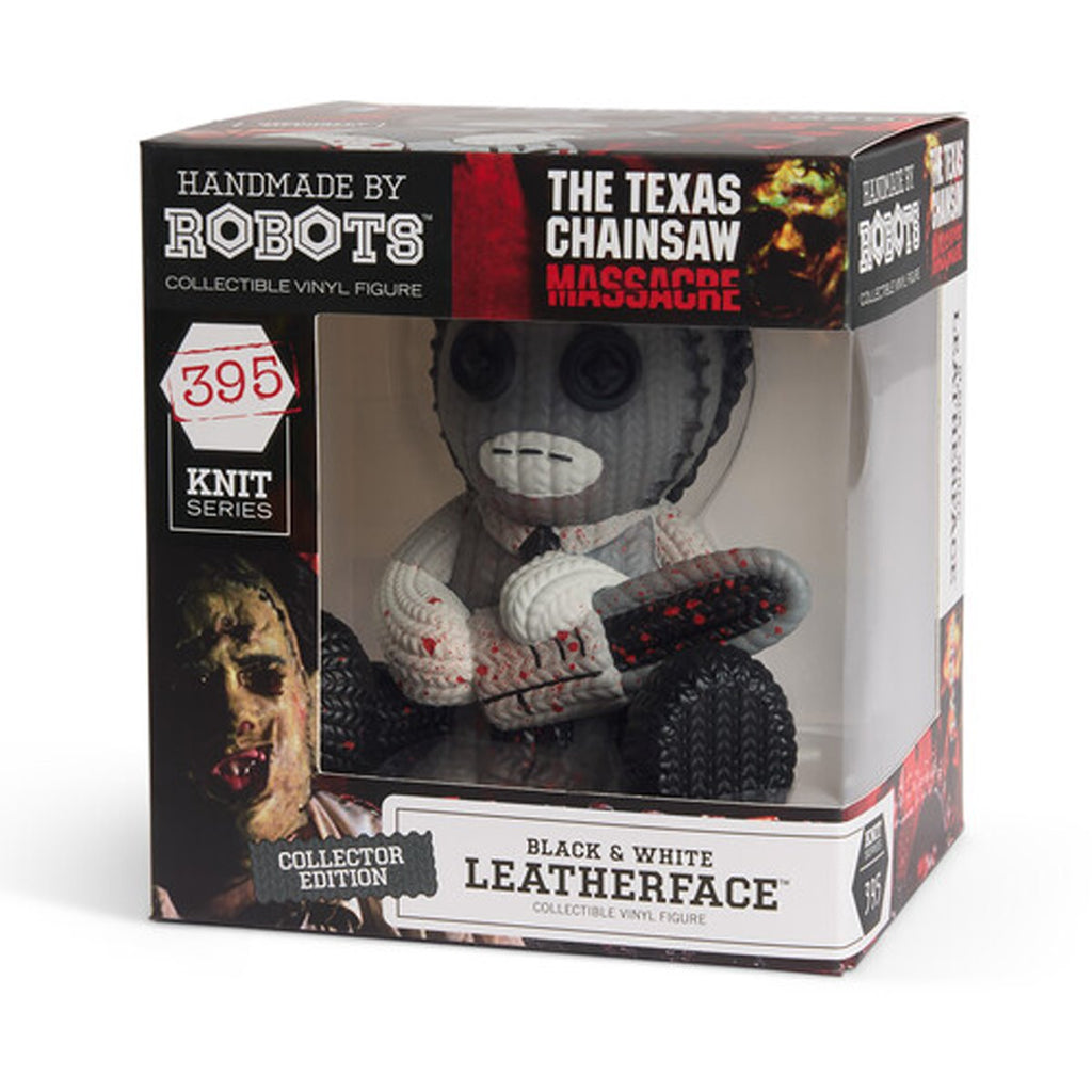 The Texas Chainsaw Massacre Leatherface #395 Bloody Black and White Handmade By Robots Vinyl Figure