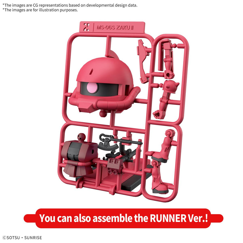 Mobile Suit Gundam Gundam CharZaku-kun DX Set with Runner Version Recreation Parts 1:1 Scale Model Kit