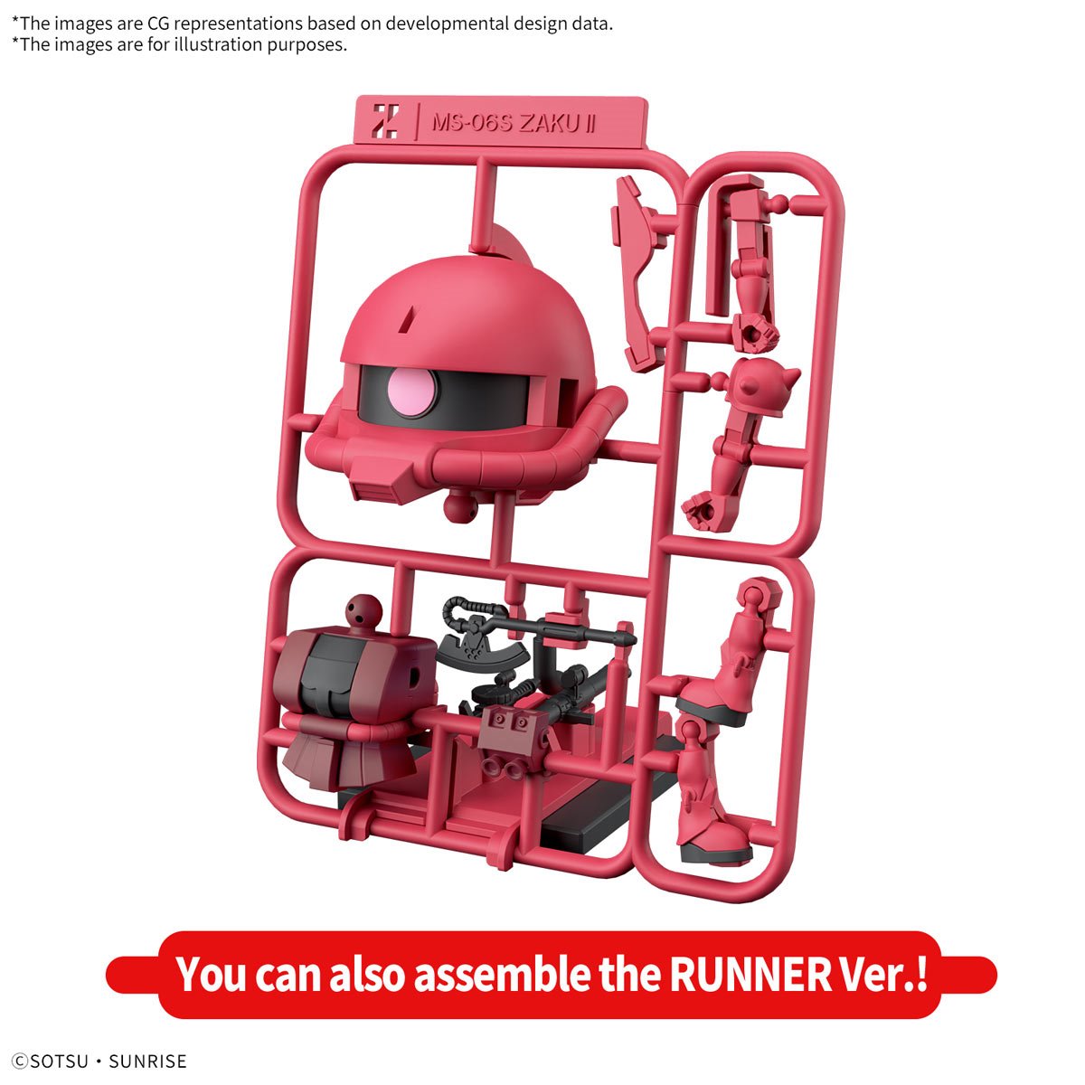 Mobile Suit Gundam Gundam CharZaku-kun DX Set with Runner Version Recreation Parts 1:1 Scale Model Kit