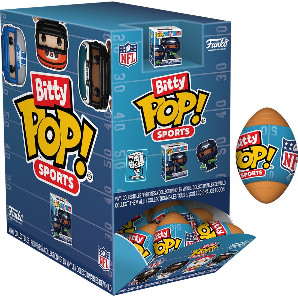 NFL Football Funko Bitty Pop! Mini-Figure Display Case of 24