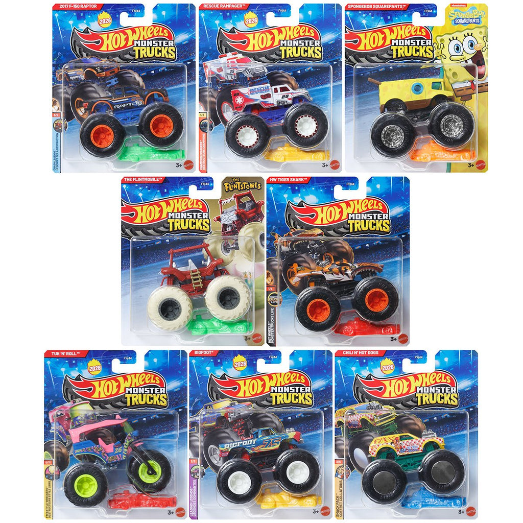 Hot Wheels Monster Trucks 1:64 Scale Vehicle 2026 Mix 5 Case of 8