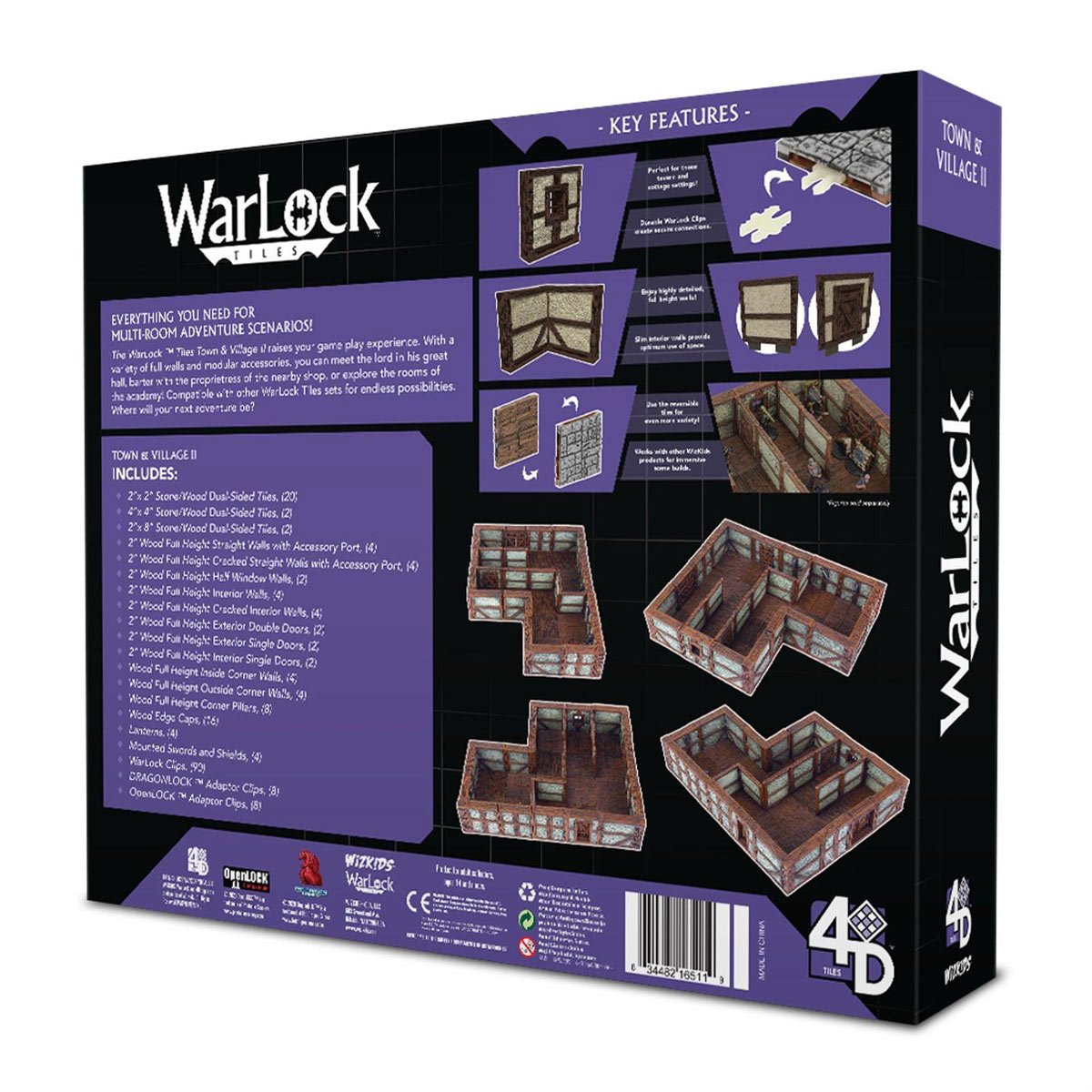 WarLock Tiles Town and Village II Full Height Plaster Walls Accessory Pack