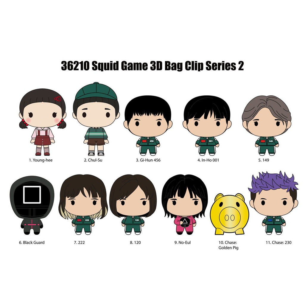 Squid Game Series 2 3D Foam Bag Clip Display Case of 24
