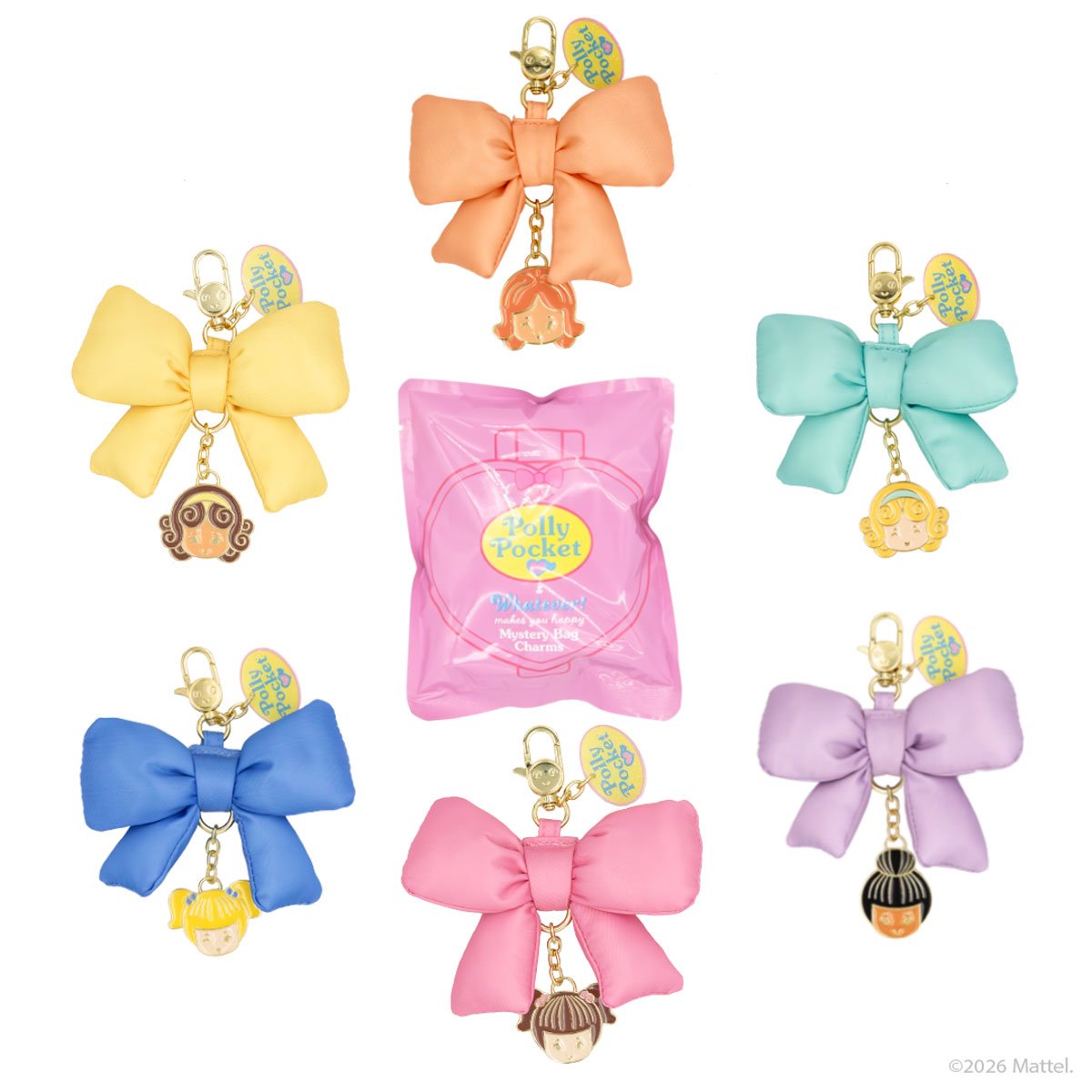 Polly Pocket Mystery Blind-Box Random Puffy Bow Bag Charm