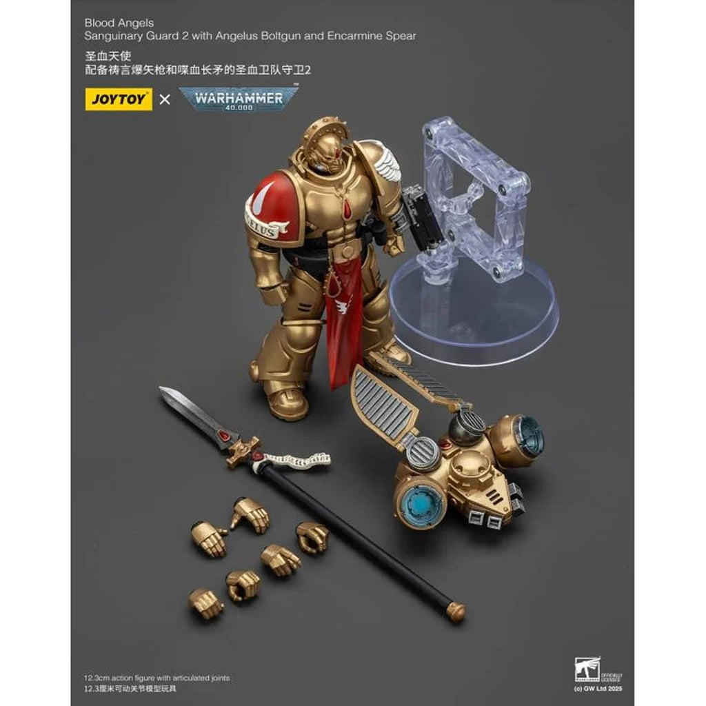 Joy Toy Warhammer 40,000 Blood Angels Sanguinary Guard 2 with Boltgun Spear 1:18 Scale Action Figure