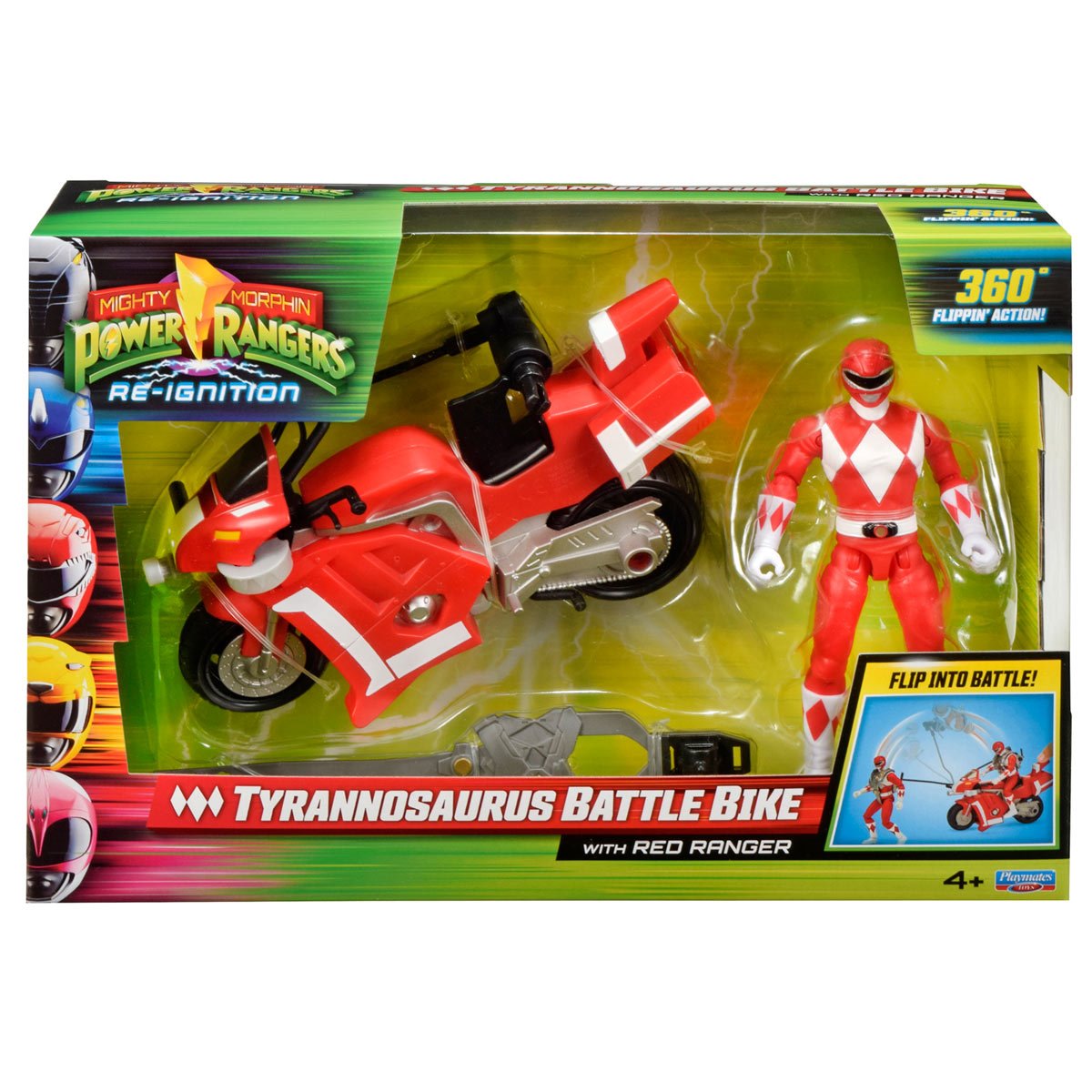 Mighty Morphin Power Rangers: Re-Ignition Tyrannosaurus Battle Bike Vehicle with Red Ranger Action Figure