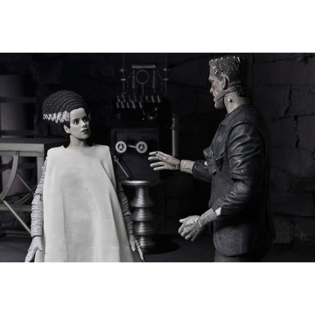 Universal Monsters Bride of Frankenstein 90th Ann. The Monster & His Mate (B&W Version) 7-In Scale Action Figure 2-Pack
