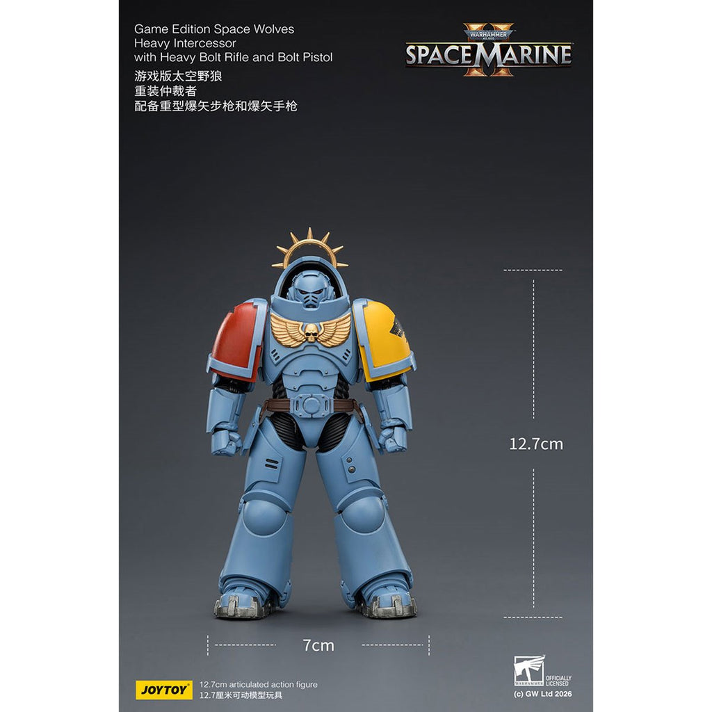 Joy Toy Warhammer 40,000 Space Marines Game Edition Space Wolves Intercessor Rifle & Pistol 1:18 Scale Action Figure