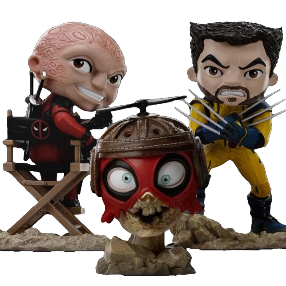 Deadpool & Wolverine with Headpool (Unmasked) MiniCo Vinyl Figure Set