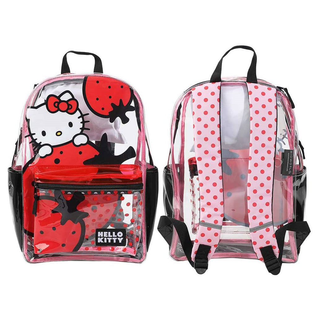 Hello Kitty Strawberry Clear Hooded Backpack