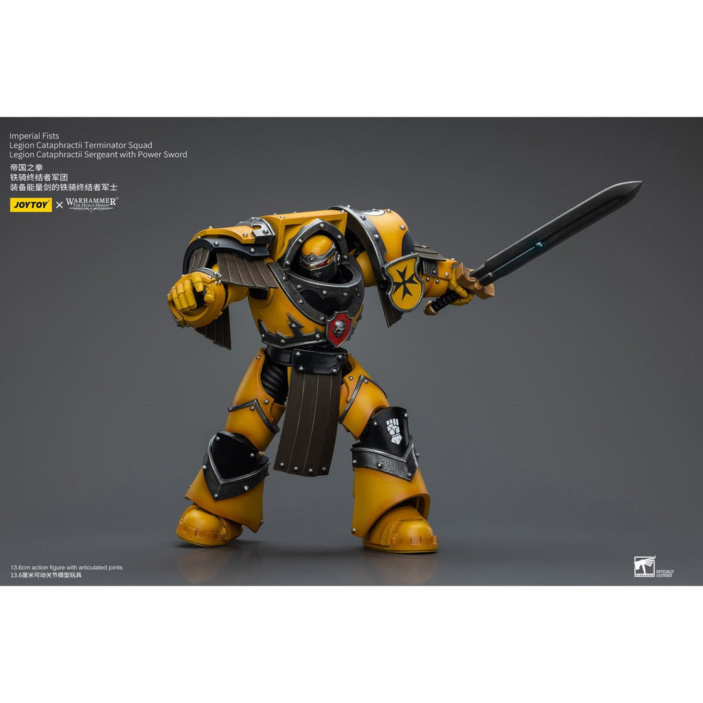 Joy Toy Warhammer 40,000 Imperial Fists Cataphractii Terminator Sergeant with Power Sword 1:18 Scale Action Figure