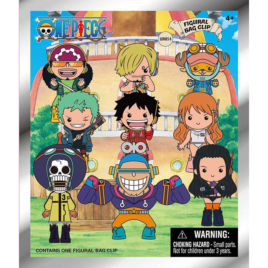 One Piece Series 6 3D Foam Bag Clip Random 6-Pack