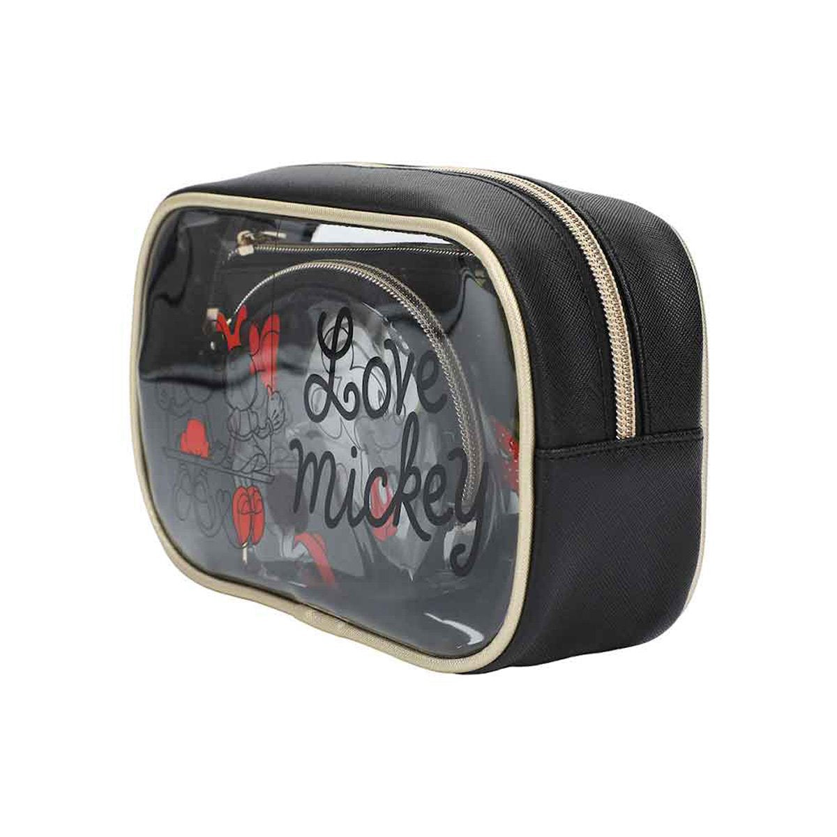 Mickey and Minnie Mouse Love Travel Cosmetic Bag Set of 3