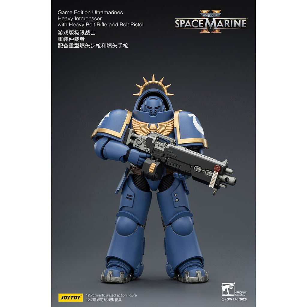 Joy Toy Warhammer 40K Space Marines Game Edition Ultramarines Intercessor Bolt Rifle & Pistol 1:18 Scale Action Figure