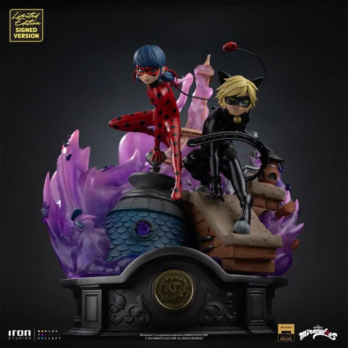 Miraculous Ladybug And Cat Noir 10th Anniversary Signed Edition 1:10 Deluxe Art Scale Limited Edition Statue