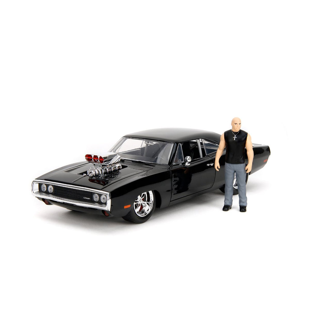 Hollywood Rides Fast and the Furious Dodge Charger R/T 1:24 Scale Die-Cast Metal Vehicle with Dom Figure