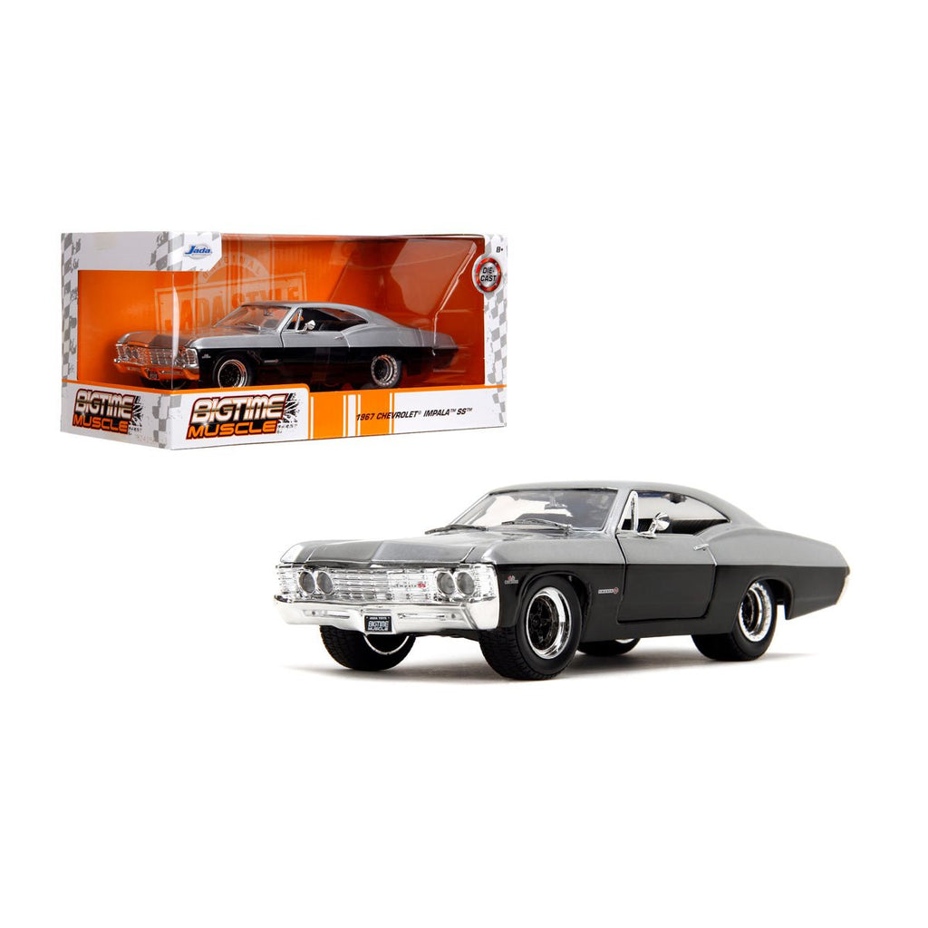 Bigtime Muscle 1967 Chevrolet Impala SS Candy Silver and Black 1:24 Scale Die-Cast Metal Vehicle