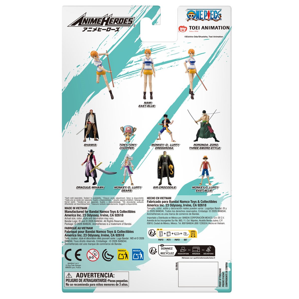 One Piece Anime Heroes Nami East Blue Action Figure