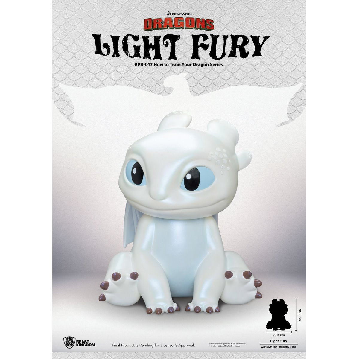 How to Train Your Dragon Light Fury VPB-017 Large Vinyl Piggy Bank
