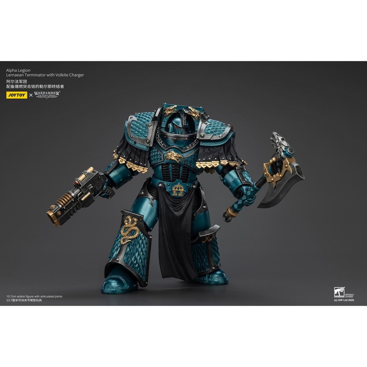 Joy Toy Warhammer The Horus Heresy Alpha Legion Lernaean Terminator with Volkite Charger 1:18 Scale Action Figure