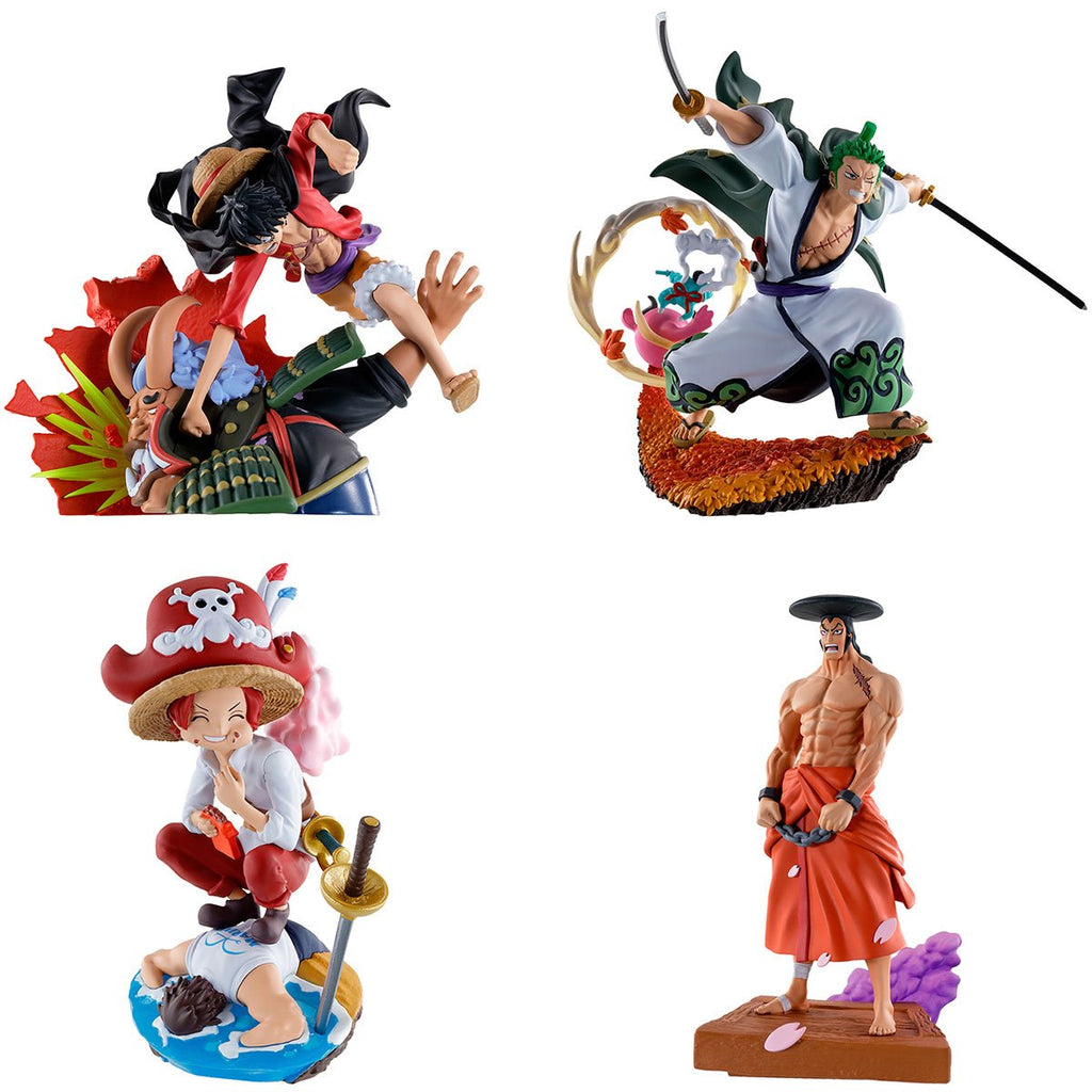 One Piece Wanokuni Logbox Re Birth Vol. 3 Petitrama Mini-Figure 4-Pack Display - Reissue